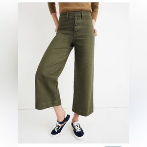 Madewell Olive Green Wide-Leg Button Fly Chino Pants Women’s Size 27